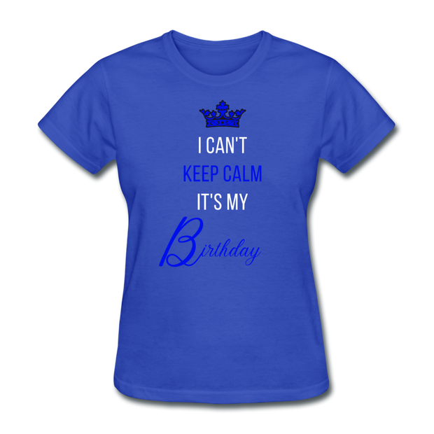 Keep Calm Birthday T-Shirt - royal blue