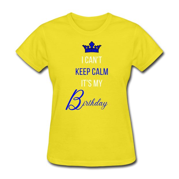 Keep Calm Birthday T-Shirt - yellow