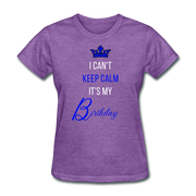 Keep Calm Birthday T-Shirt - purple heather