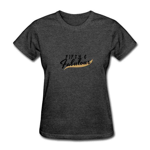 Fifty And Fabulous T-Shirt - heather black