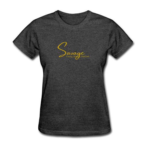 Savage Womens T-Shirt - heather black
