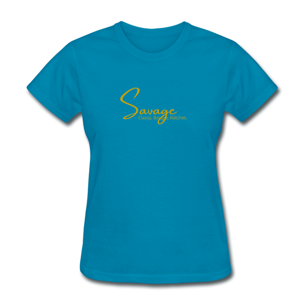 Savage Womens T-Shirt - turquoise