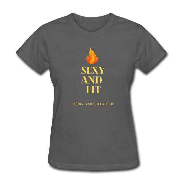 Sexy And Lit Women's T-Shirt - charcoal