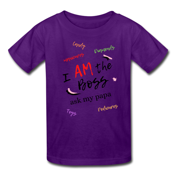 I AM The Boss Kids' T-Shirt - purple