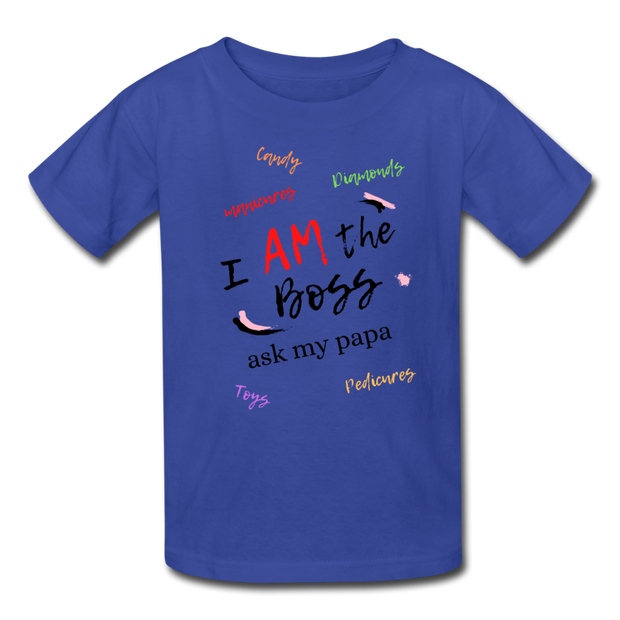 I AM The Boss Kids' T-Shirt - royal blue