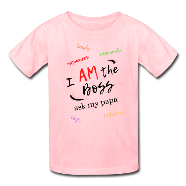 I AM The Boss Kids' T-Shirt - pink