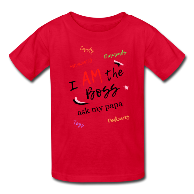 I AM The Boss Kids' T-Shirt - red