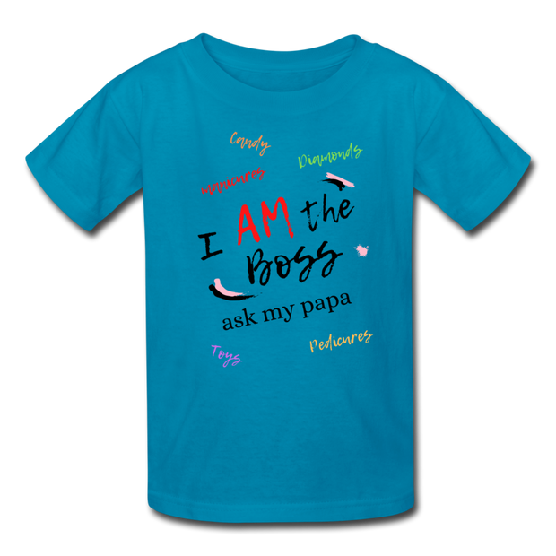 I AM The Boss Kids' T-Shirt - turquoise