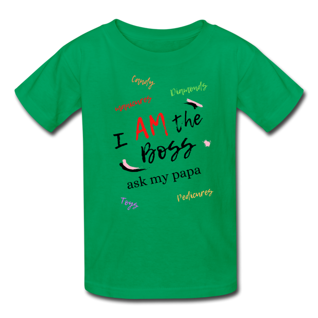I AM The Boss Kids' T-Shirt - kelly green