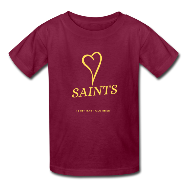 Saints with Heart Kids' T-Shirt - burgundy