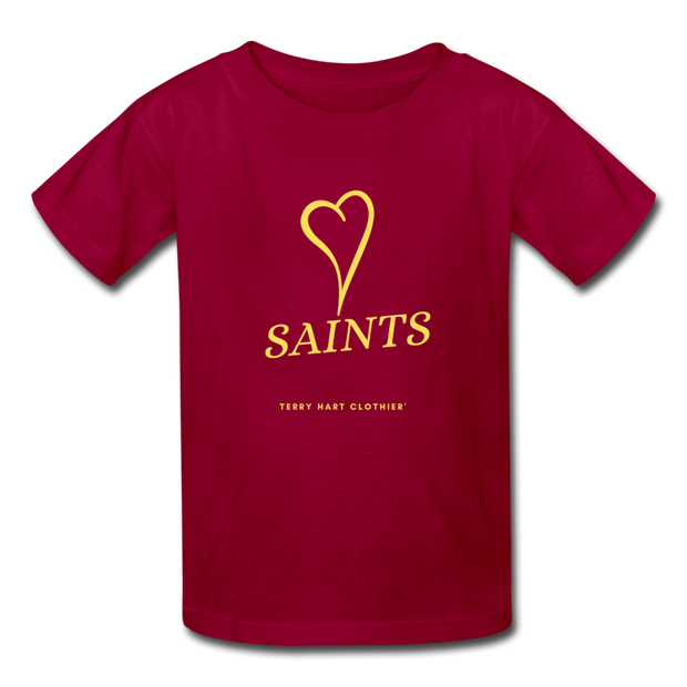 Saints with Heart Kids' T-Shirt - dark red