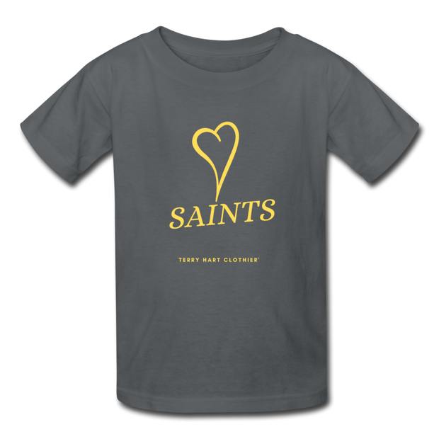 Saints with Heart Kids' T-Shirt - charcoal