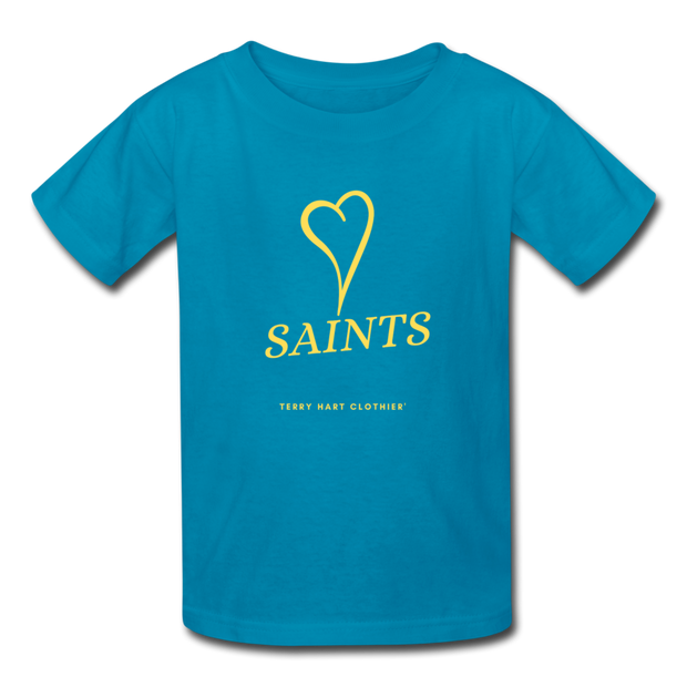 Saints with Heart Kids' T-Shirt - turquoise