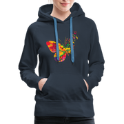 Colorful Butterfly Women’s Premium Hoodie - navy