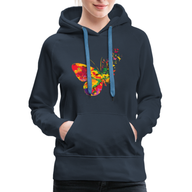 Colorful Butterfly Women’s Premium Hoodie - navy