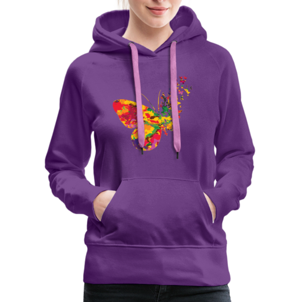 Colorful Butterfly Women’s Premium Hoodie - purple