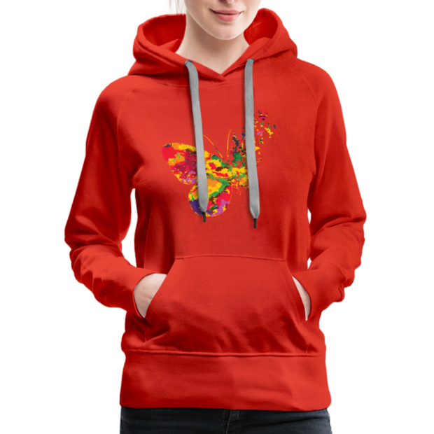 Colorful Butterfly Women’s Premium Hoodie - red