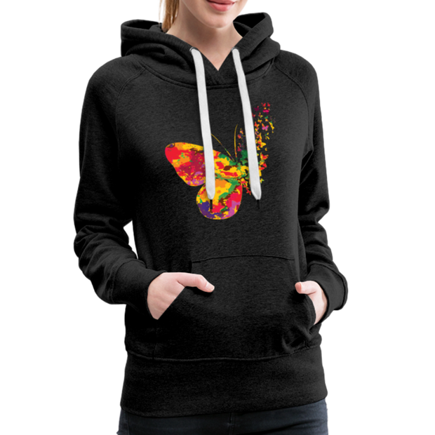 Colorful Butterfly Women’s Premium Hoodie - charcoal gray