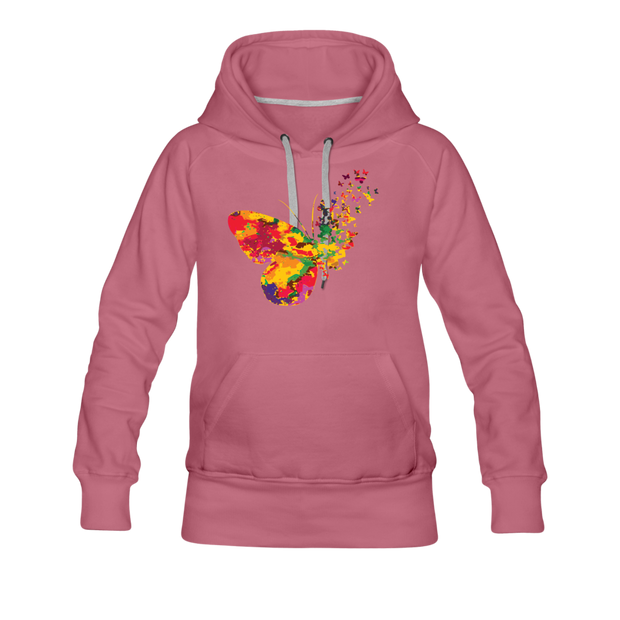 Colorful Butterfly Women’s Premium Hoodie - mauve
