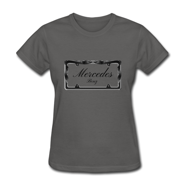 Mercedes Benz Plate Frame Women's T-Shirt - charcoal