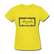 Mercedes Benz Plate Frame Women's T-Shirt - yellow