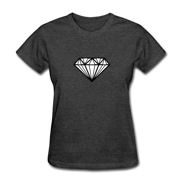 Large Diamond Women's T-Shirt - heather black