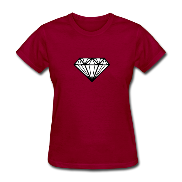 Large Diamond Women's T-Shirt - dark red