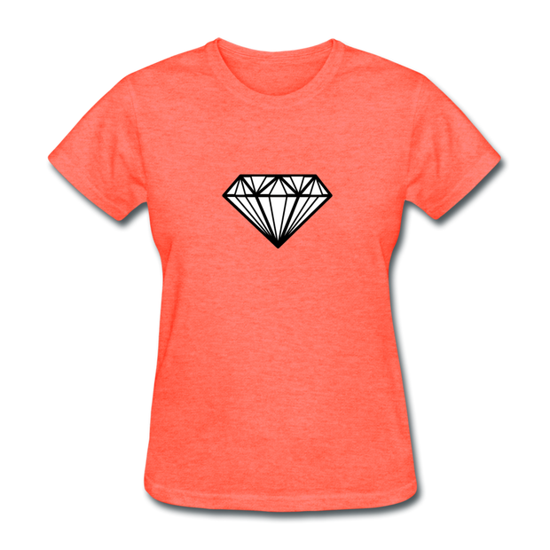 Large Diamond Women's T-Shirt - heather coral