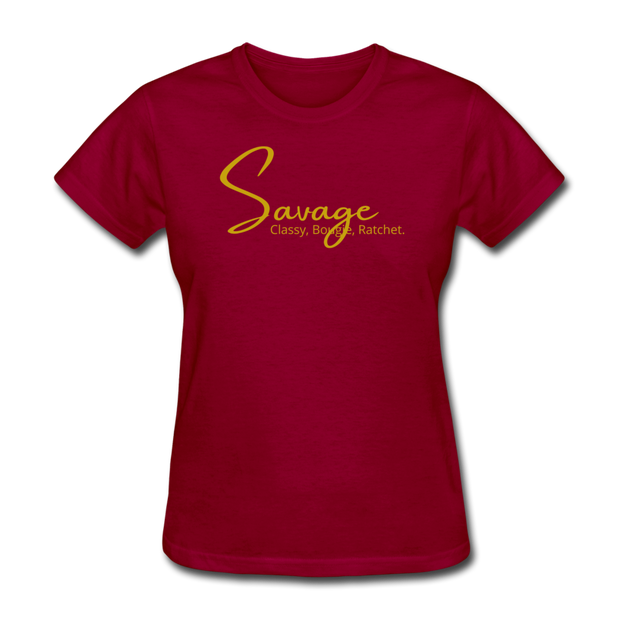 Savage Gold Women's T-Shirt - dark red