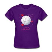 I Love Volleyball Women's T-Shirt - purple