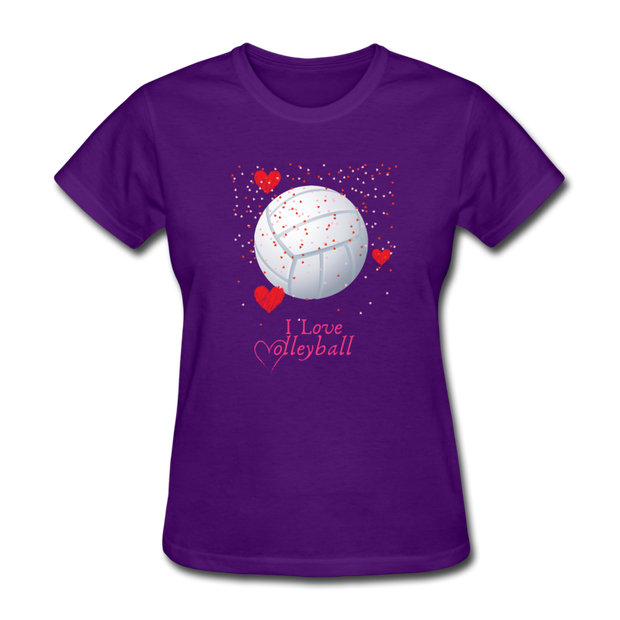 I Love Volleyball Women's T-Shirt - purple