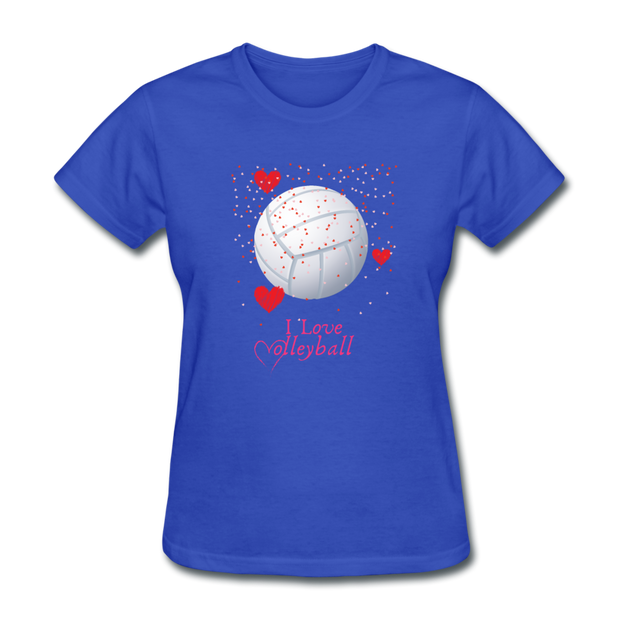 I Love Volleyball Women's T-Shirt - royal blue