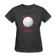 I Love Volleyball Women's T-Shirt - heather black