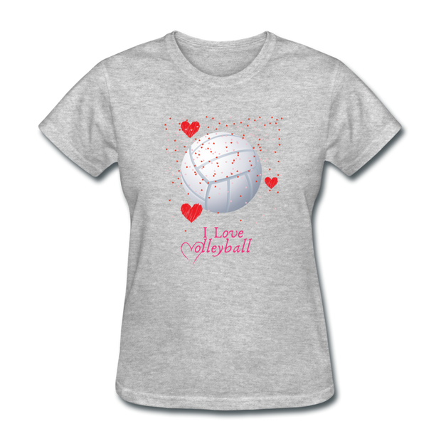 I Love Volleyball Women's T-Shirt - heather gray