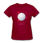 I Love Volleyball Women's T-Shirt - dark red