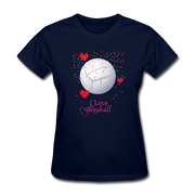 I Love Volleyball Women's T-Shirt - navy