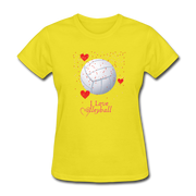 I Love Volleyball Women's T-Shirt - yellow