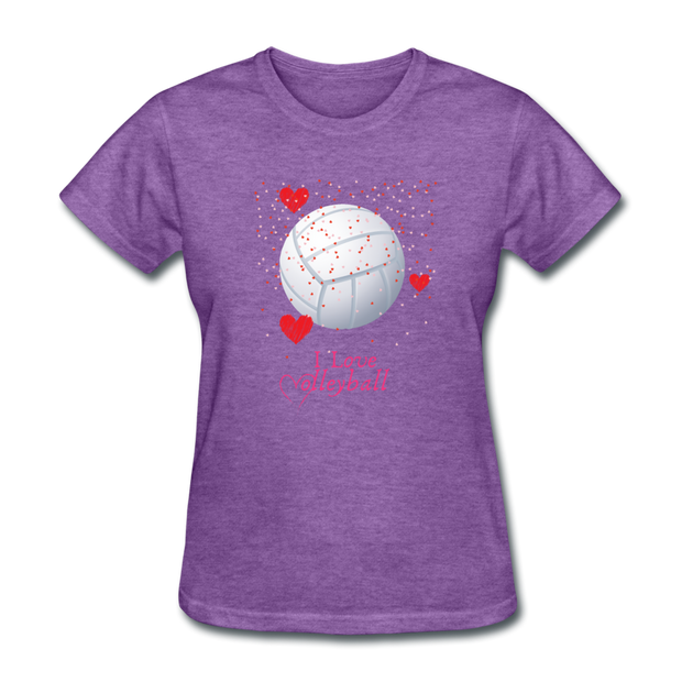 I Love Volleyball Women's T-Shirt - purple heather