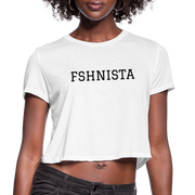 FSHNISTA Women's Cropped T-Shirt - white
