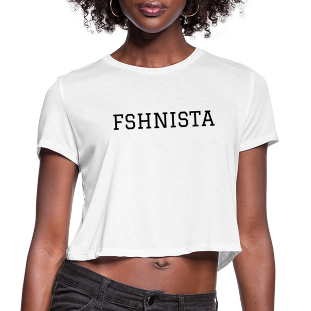 FSHNISTA Women's Cropped T-Shirt - white