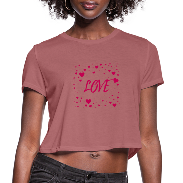 LOVE Women's Cropped T-Shirt - mauve