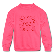 LOVE Kids' Crewneck Sweatshirt - neon pink