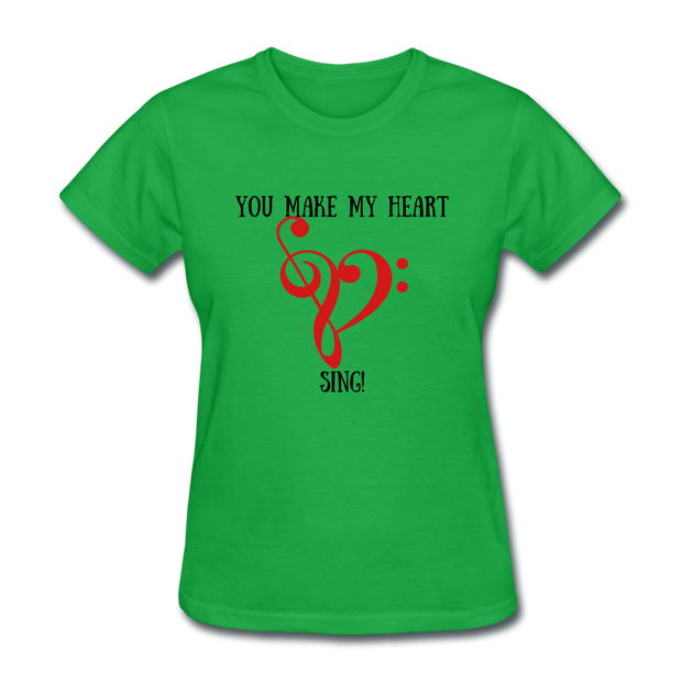 YOU MAKE MY HEART SING Women's T-Shirt - bright green
