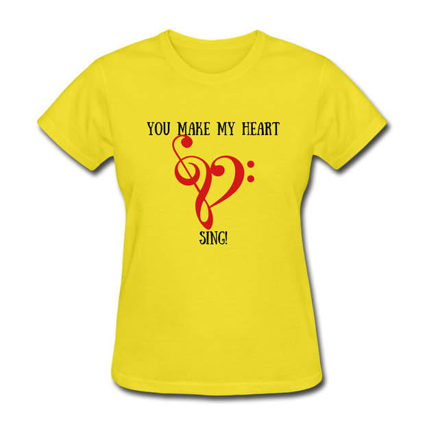 YOU MAKE MY HEART SING Women's T-Shirt - yellow