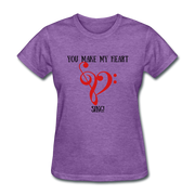 YOU MAKE MY HEART SING Women's T-Shirt - purple heather
