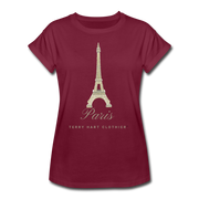 Paris  Women's Relaxed Fit T-Shirt - burgundy
